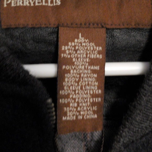 Mens perry ellis bomber jacket black wool - Picture 6 of 12